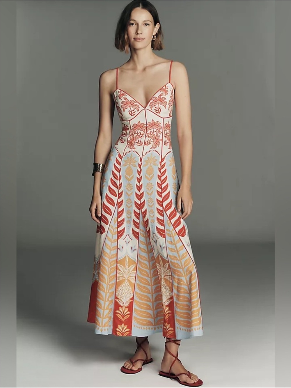 NWT Farm Rio Sleeveless V-Neck A-Line Maxi Dress